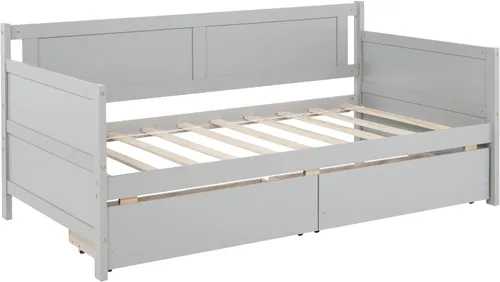 Miniatura 6 de Bellemave Cama infantil de tamaño individual con 2 cajones de almacenamiento, cama individual de madera con almacenamiento, marcos de cama