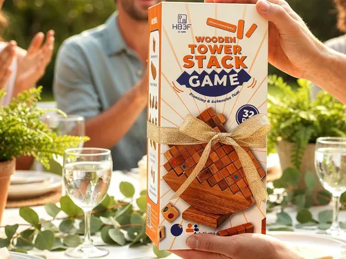 Miniatura 8 de BSIRI - Torre apilable de madera – Noche clásica de juegos familiares para adultos y personas mayores, juegos de mesa divertidos de mesa
