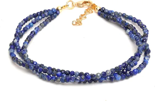 Miniatura 25 de Gempires Natural Multi Strand Beaded Bracelets Lightweight Handmade Gemstone Jewelry Hypoallergenic 8 Inch Gold Plated Stylish Everyday Wear Jewelry