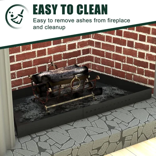 Miniatura 3 de Flehomo Bandeja de chimenea ajustable, cenicero expandible para colección de cenizas, soporte de brasas de acero galvanizado con recubrimiento