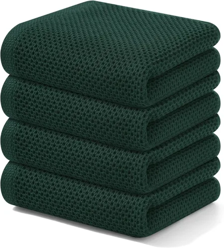 Miniatura 93 de Kitinjoy - Paños de cocina de 100 % algodón, tela de tejido gofrado, paño de limpieza ultrasuave, absorbente y de secado rápido. Gris Oscuro