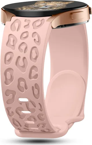 Miniatura 9 de Bandas grabadas sin huecos con diseño de leopardo compatibles con Samsung Galaxy Watch 6/5/4 Band 40mm 44mm, Watch 6 47mm 43mm, 5 Pro 45mm, Watch 4