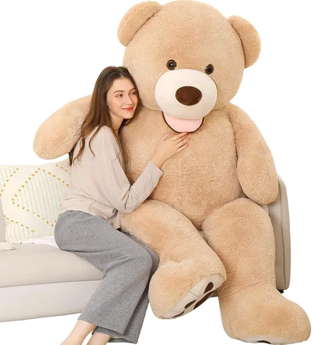 Miniatura 24 de MorisMos Oso de peluche gigante, animales de peluche grandes de 39 pulgadas con huellas grandes, osos de peluche, regalo para niños, morado