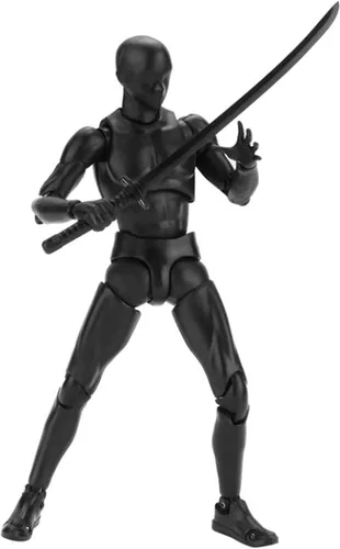 Miniatura 2 de Figuras de acción gnallang Modelo PVC (Color Negro) con Caja Modelos de Figuras para Dibujar para Artistas (Masculino)