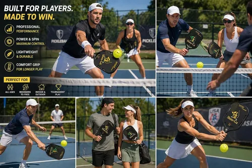 Miniatura 6 de Paletas aerodinámicas de fibra de carbono para pickleball (juego de 2) con superficie esmerilada ProSpin+ Nextgen y núcleo de polímero de panal