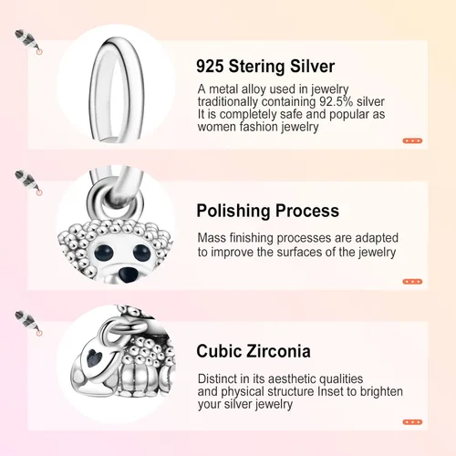 Miniatura 5 de Annmors - Dije familiar colgante de plata de ley 925 para hermana mamá papá y tía joyas para niñas regalos de cuentas para mujeres pulsera y collar