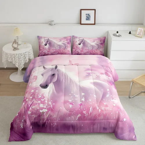 Miniatura 8 de Erosebridal Juego de ropa de cama de oso marrón, juego de edredón de animales de safari en el bosque, acuarela con relleno de edredón de vida