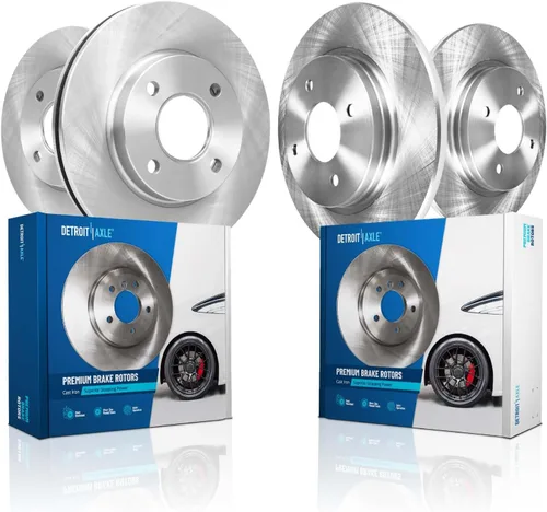 Miniatura 94 de Detroit Axle - Rotores de freno para Jeep Compass 2015-2022 Renegade 2016-2022 Fiat 500X 2016-2022, 2018, 2019, 2020, 2021. Reemplazo de rotores