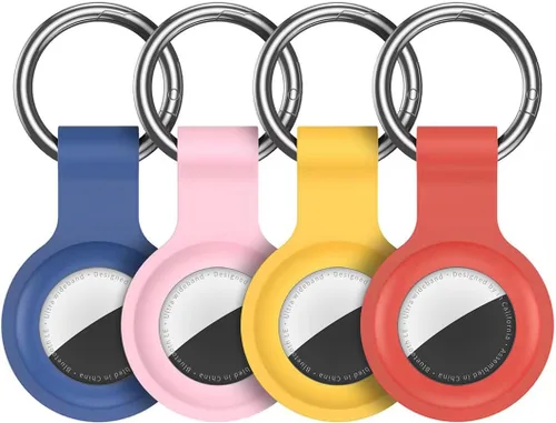 Miniatura 31 de Paquete de 4 llaveros compatibles con AirTag para AirTag de 1ª y 2ª generación, para AirTag de 1ª y 2ª generación, funda para AirTag, rastreador