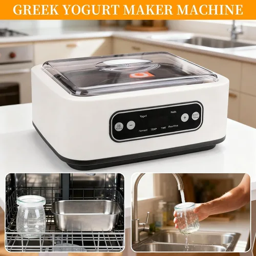Miniatura 6 de El yogur griego casero viene con 9 frascos, control de temperatura y temporizador inteligente, vino de arroz multiusos, fermentación, natto, etc.