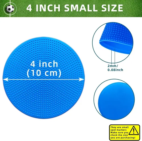 Miniatura 2 de Poly Spot Markers 4 inch/9 inch Non-Slip Rubber Agility Training Markers Floor Dots Flat Field Cones for Football, Soccer, Basketball, School