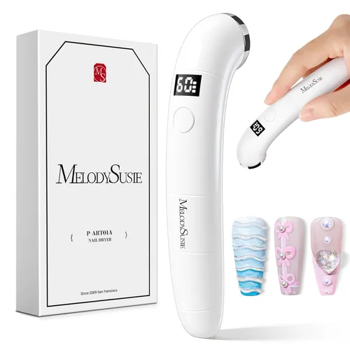 Miniatura 10 de MelodySusie Lámpara de Uñas UV Inalámbrica Ergonómica de Mano con Pantalla LCD y 2 Temporizadores, P-Art01A Luz LED UV Mini Recargable que Cura