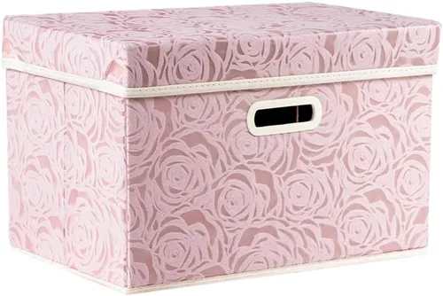 Miniatura 36 de PRANDOM Caja de almacenamiento plegable más grande con tapa [1 unidad] Contenedor Cesta Organizadora Cubo de Almacenamiento Decorativo de Tela