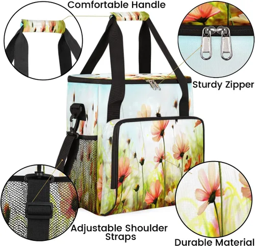 Miniatura 6 de Bolsa de café de flores de primavera, bolsa de almacenamiento de viaje colorida floral compatible con Keurig K-Mini o K-Mini Plus portátil de una