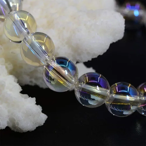 Miniatura 3 de Handmade Gem Semi Precious Gemstone 6mm Round Beads Stretch Bracelet 7" Unisex