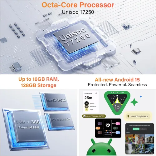 Miniatura 6 de Ulefone Rugking 4 Pro 8+128GB 6.56" HD+ 120Hz pantalla, batería 10000mAh, cámara principal de 48MP Android 15 OS desbloqueado Smartphone-Negro