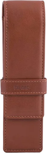 Miniatura 11 de DiLoro Estuche doble de cuero para lápices para dos bolígrafos y lápices (negro)