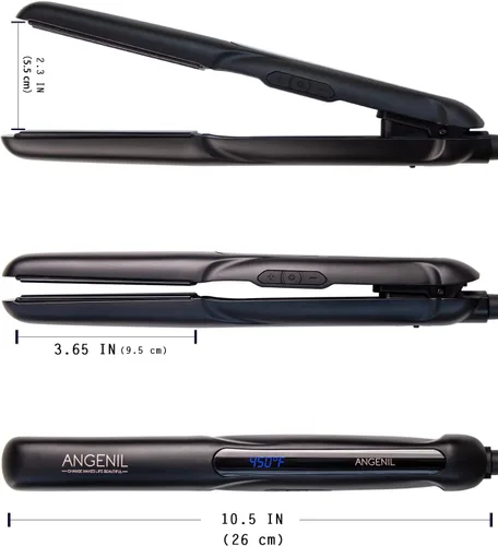 Miniatura 9 de ANGENIL Plancha plana portátil 2 en 1, plancha plana de viaje de doble voltaje, plancha plana de cerámica de 1 pulgada para mujeres, rizos y cabello