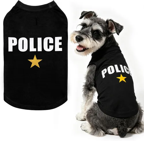 Miniatura 28 de BINGPET Camisas de Perro Policía, Camiseta de Perro Suave de Algodón, Traje Transpirable y Ligero para Perro Camiseta Sin Mangas Chaleco, Ropa
