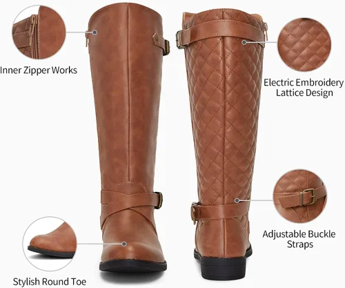 Miniatura 5 de Jeossy Botas de equitación de 50 hasta la rodilla para mujer con hebilla de metal