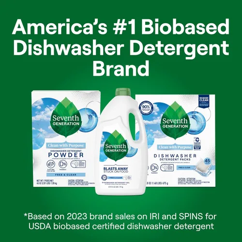 Miniatura 6 de Seventh Generation Detergente para lavavajillas en gel líquido, aroma a limón, 42 onzas, paquete de 6