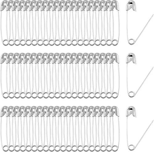 200 piezas de alfileres de metal plateado de 1.1 pulgadas de alta resistencia para manualidades DIY, confección de joyas, ropa para bebé, niquelado