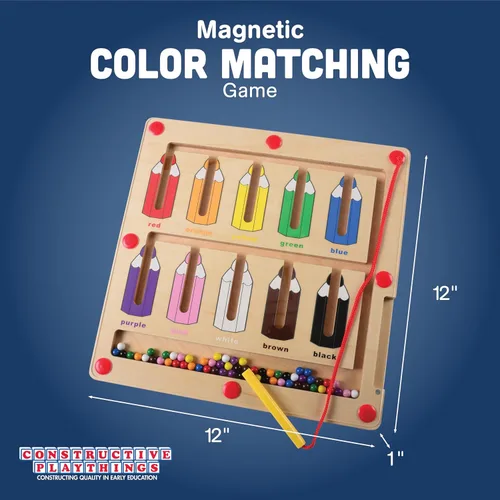 Miniatura 2 de Constructive Playthings Juego de juego de colores con juguetes magnéticos para niños a partir de 3 años, clasificación magnética de color de madera