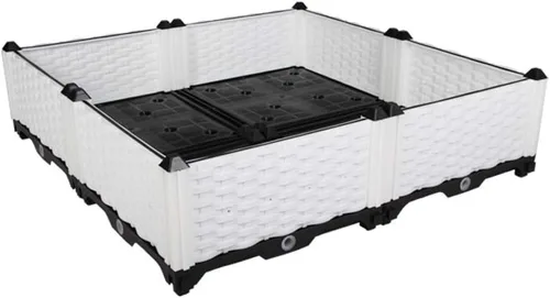 Miniatura 44 de BAOYOUNI - Juego de jardinera cuadrado para jardín elevado, maceta de plástico, caja de cultivo para verduras, hierbas, flores y plantas suculentas