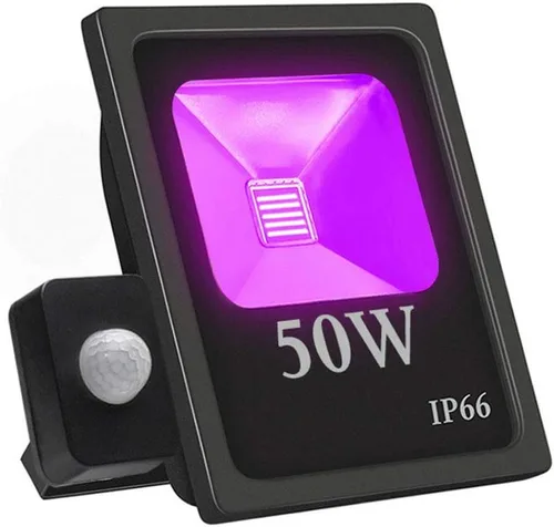 Miniatura 9 de Luz de inundación UV, luz negra LED UV XUNATA con sensor de movimiento, CA 85-265V de alta potencia 10W luz negra impermeable para suministros