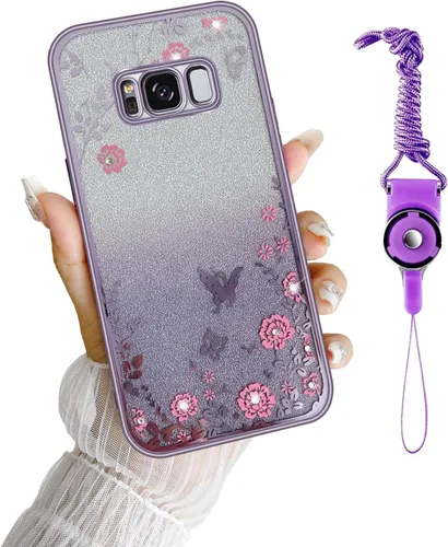 Miniatura 20 de Funda para Note 10, Galaxy Note 10 para mujer, cambio gradual con purpurina, cristal suave, TPU elegante, mariposa, floral, corazón, transparente