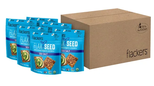 Miniatura 12 de Flackers Galletas de Multi-Semillas Cheeze-Pleaze Orgánicas, Paquete de 1 de 4 onzas, Sin Gluten, Sin GMO, Veganas, Botana Keto, 8g de Fibra, 3g