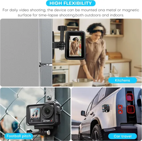 Miniatura 3 de REYGEAK Soporte magnético en el pecho para GoPro, soporte de cuello POV ajustable con doble garra, compatible con GoPro Hero 13/12/11/10/9, DJI