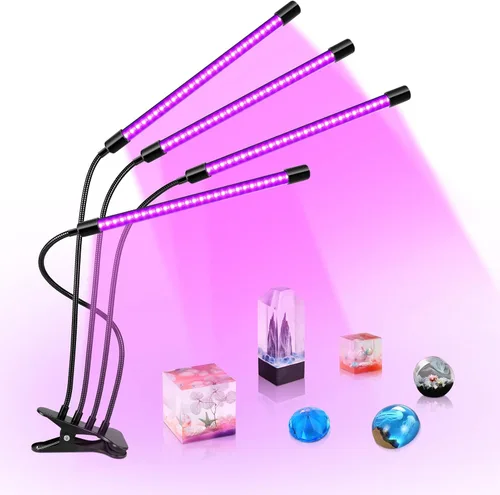 Miniatura 11 de inShareplus Luz de doble cabeza UV regulable de 395 nm ~ 405 nm con USB, luces de resina de abrazadera negra UV portátil de 10 W, lámpara de curado
