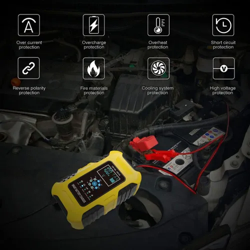 Miniatura 4 de Cargador rápido de batería de coche de 12 V/24 V y 10 amperios para baterías húmedas/GEL/SLA/LiFePO4/plomo-ácido/AGM, cargador de batería