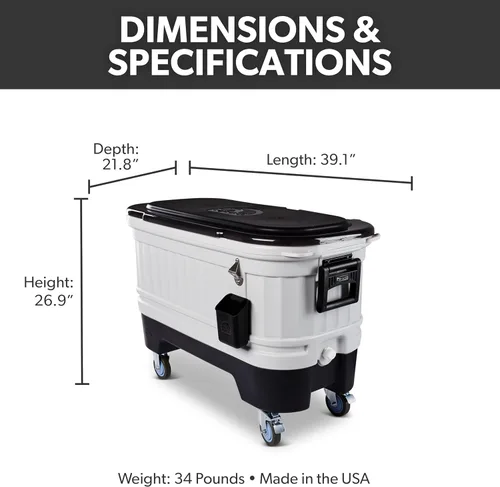 Miniatura 2 de Igloo Hard Cooler Polar & Party Bar Series Insulated Ice Chests Blanco polar de 150 cuartos de galón