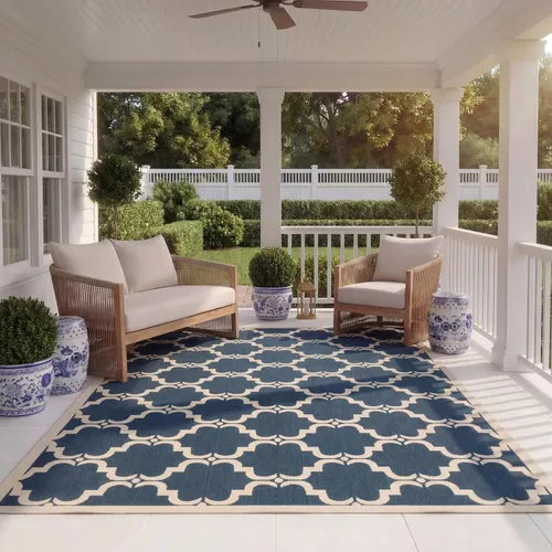 Miniatura 47 de SAFAVIEH Alfombra lavable al aire libre Courtyard Collection - 9 x 12 pies, beige y terracota, no desprende pelusa y fácil limpieza, ideal