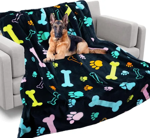 Miniatura 16 de Rezutan Mantas para Perros Grandes, Mantas de Franela para Perros y Gatos Lavables, Suave Manta para Mascotas y Funda para Jaula de Perro, Lindo