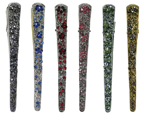 NM110-2-6d1 - Juego de 6 pinzas de metal resistentes para el cabello para mujeres y niñas
