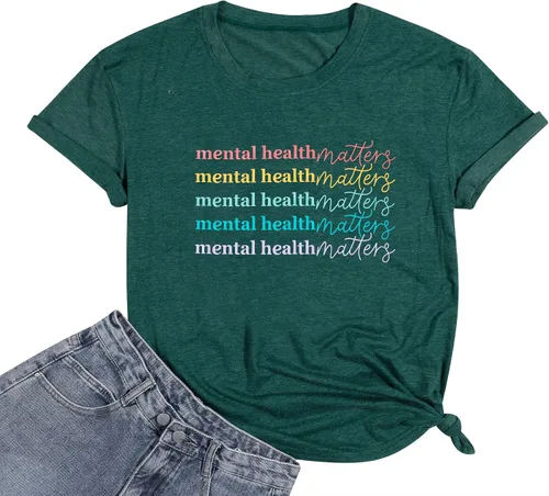 Miniatura 8 de KIDDAD Mental Health Matters - Camiseta de terapeuta para mujer, camiseta casual de manga corta para psicólogo