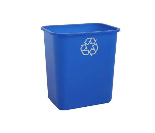 Miniatura 5 de United Solutions Papelera de reciclaje de 7 galones / 28 cuartos de galón, se adapta debajo del escritorio y espacios pequeños y estrechos en Azul