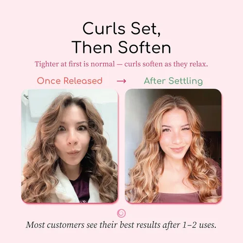 Miniatura 4 de Octocurl Diadema sin calor, rizadores de pelo para dormir, rizadores sin calor para cabello largo (algodón, rosa)