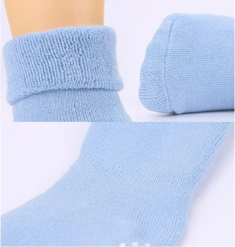 Miniatura 7 de VWU - Medias de altura media con antideslizante de algodón grueso y cálido unisex talla 0-6T paquete de 6 pares