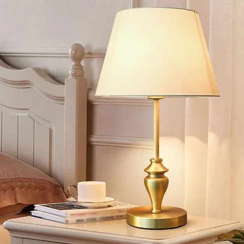 Miniatura 5 de Lámpara para escritorio, sala de estar, retro, totalmente de cobre, lámpara de noche para dormitorio, estudio en casa, lámpara de mesa de lectura