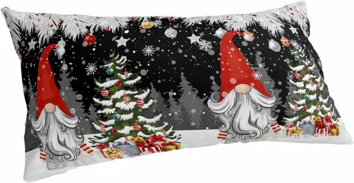 Miniatura 17 de Fundas de almohada de invierno con copos de nieve de tamaño estándar, 2 paquetes de fundas de almohada suaves para cama, fundas de almohada lumbar