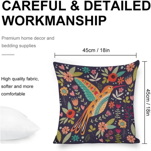 Miniatura 2 de Funda de almohada de lino con diseño de faisán dorado de 18 x 18 pulgadas, funda de cojín decorativa de doble cara para sofá, cama, silla y automóvil