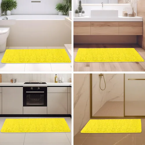 Miniatura 319 de Alfombra de baño pequeña de 12 x 18 pulgadas, lavable y absorbente, antideslizante, alfombra de baño de felpilla gruesa y suave para baño, ducha