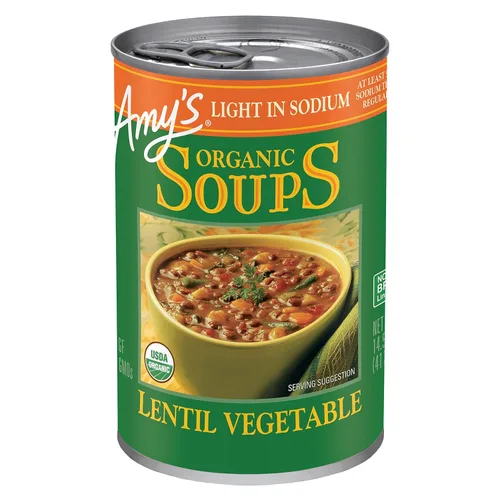 Miniatura 18 de Amy's Sopa, vegana, sin gluten, col orgánica, quinoa y lenteja roja, 14.4 onzas (paquete de 12)