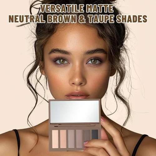 Miniatura 6 de SUSIKEKI 6 Colores Mini Paleta de Sombras de Ojos Maquillaje Neutro Nude Ahumado Sombra de Ojos Taupe y Marrón Mate Paleta de Maquillaje con Espejo