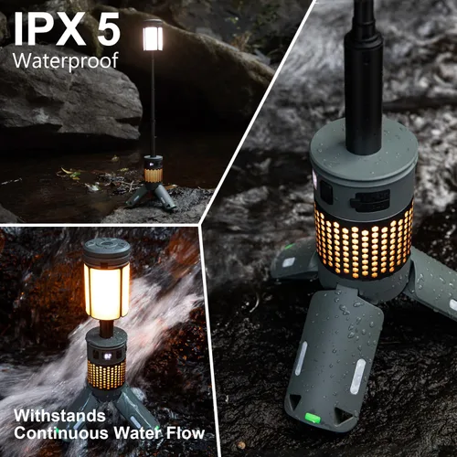 Miniatura 5 de Luces de camping telescópicas, luces de camping recargables con soporte, linternas de camping plegables de 12000mAh, linternas portátiles con base