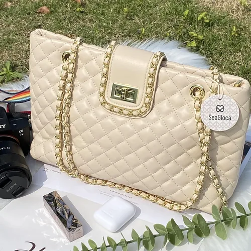 Miniatura 5 de Bolso grande acolchado de doble correa de 11.8 pulgadas13.4 pulgadas para mujer, bolso de mano Hobo (2 tamaños disponibles)